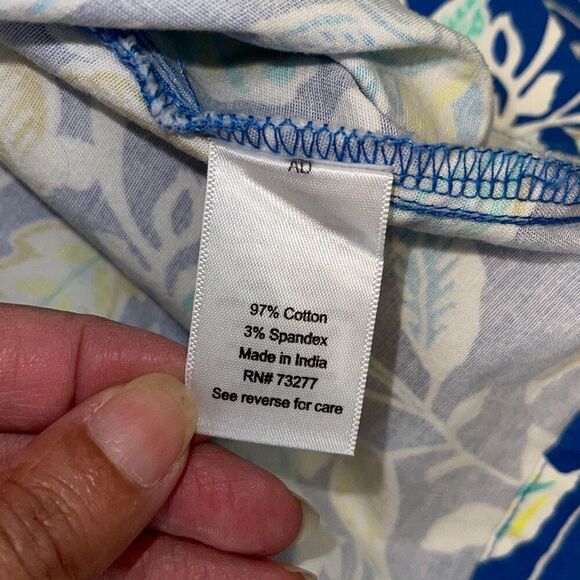 Croft‎ & Barrow Womens Floral Split Neck Sleeveless Dress Blue Size Large NWT - Picture 6 of 8